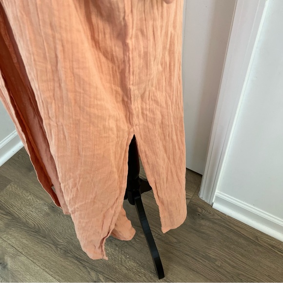 Powder ORGANIC COTTON RETREAT GOWN IN CORAL Limited Edition Beach Coverup Robe - Picture 9 of 14